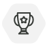 trophy cup with star symbol