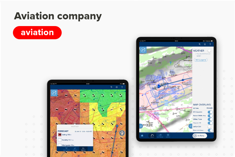 short case study showing a project for Aviation