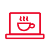 coffee symbol displayed on laptop