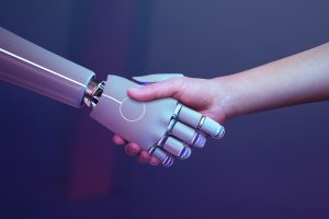 Robot and human handshake